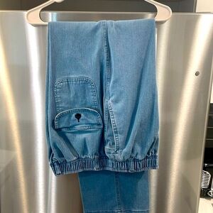 Men’s elastic waist loose fit denim pants 38x32 New